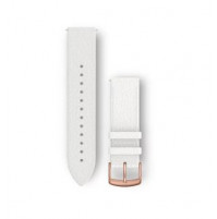 Quick Release Bands for Vivomove HR, White Italian Leather with Rose Gold Hardware - 20 mm - 010-12691-0B - Garmin